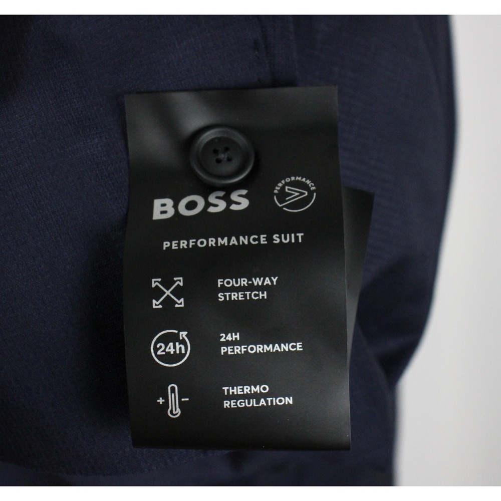 Hugo Boss Huge Performance Suit 42 S Mens Slim Fit Navy Wool Stretch 2 Piece - Picture 8 of 16